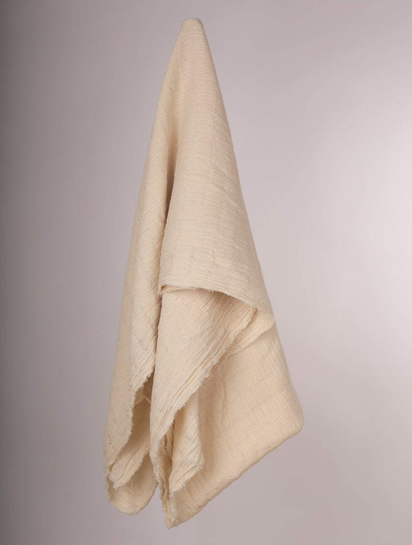 Neutral Textured Turkish Cotton Crinkle Fabric Stretchy.