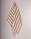 Herringbone Striped Neutral Organic Cotton Double Face Fabric By The Meter.