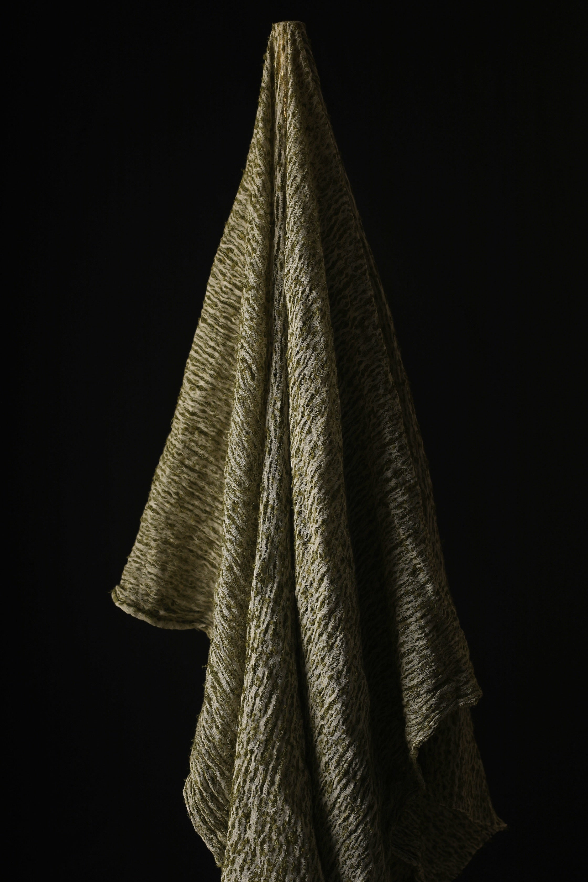 Green Textured Linen Fabric By The Yard Natural Fabrics.