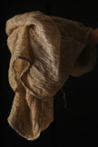 Camel Unique Natural Sheer, Textured Cotton Linen Mix Special Fabrics.