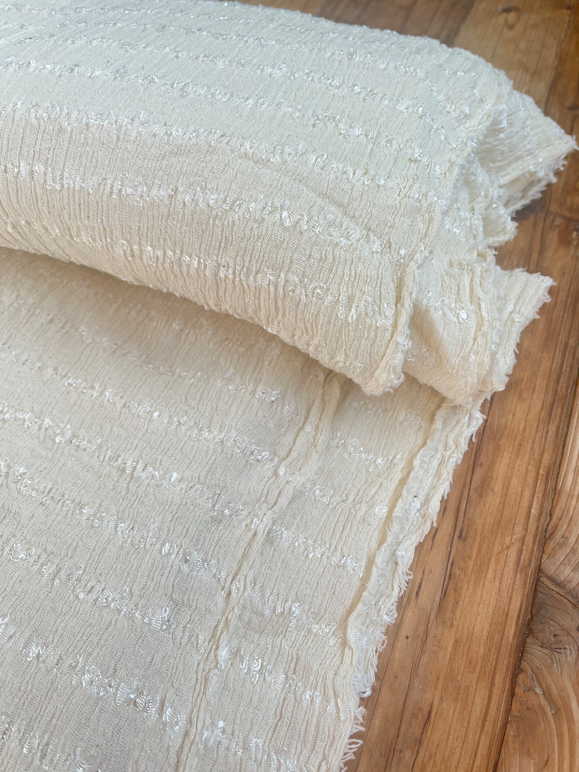 Textured Cotton Stretchy Crinkle Fabric.