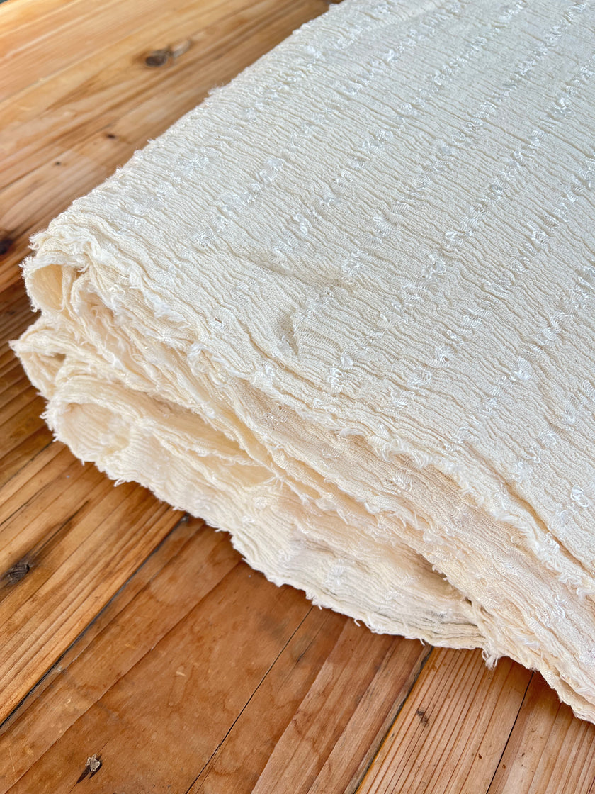Textured Cotton Stretchy Crinkle Fabric.