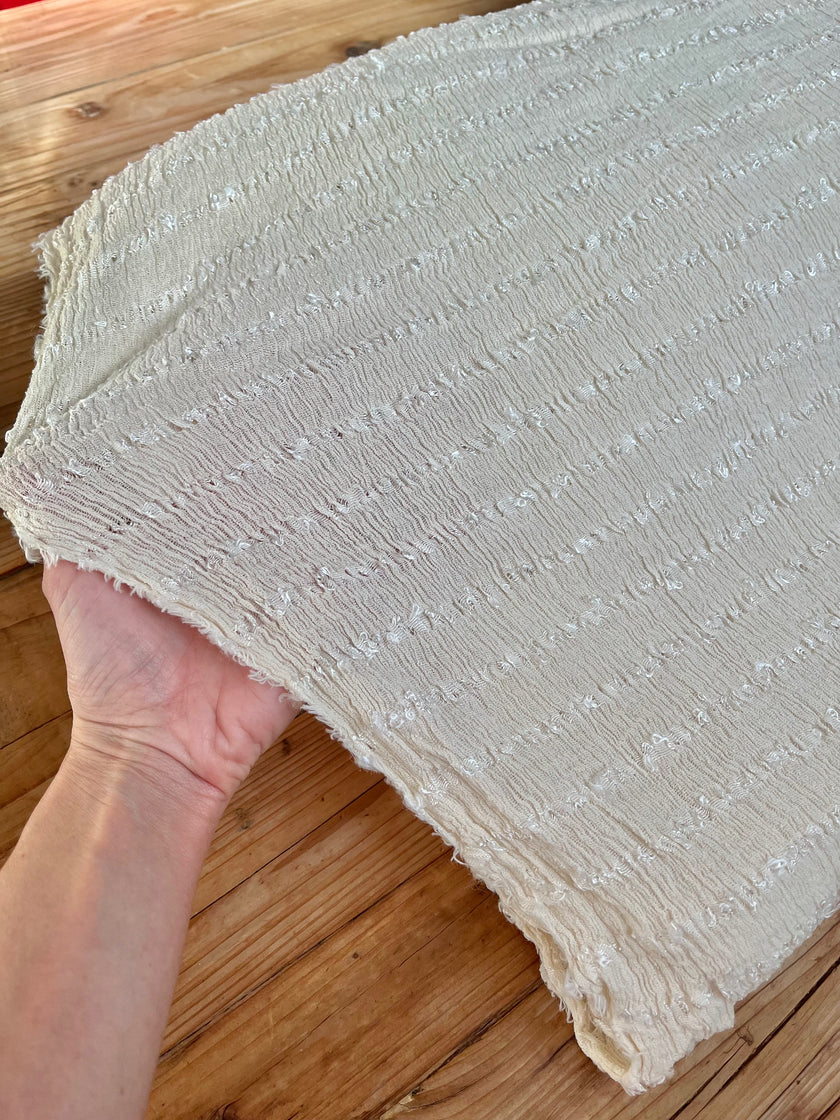 Textured Cotton Stretchy Crinkle Fabric.