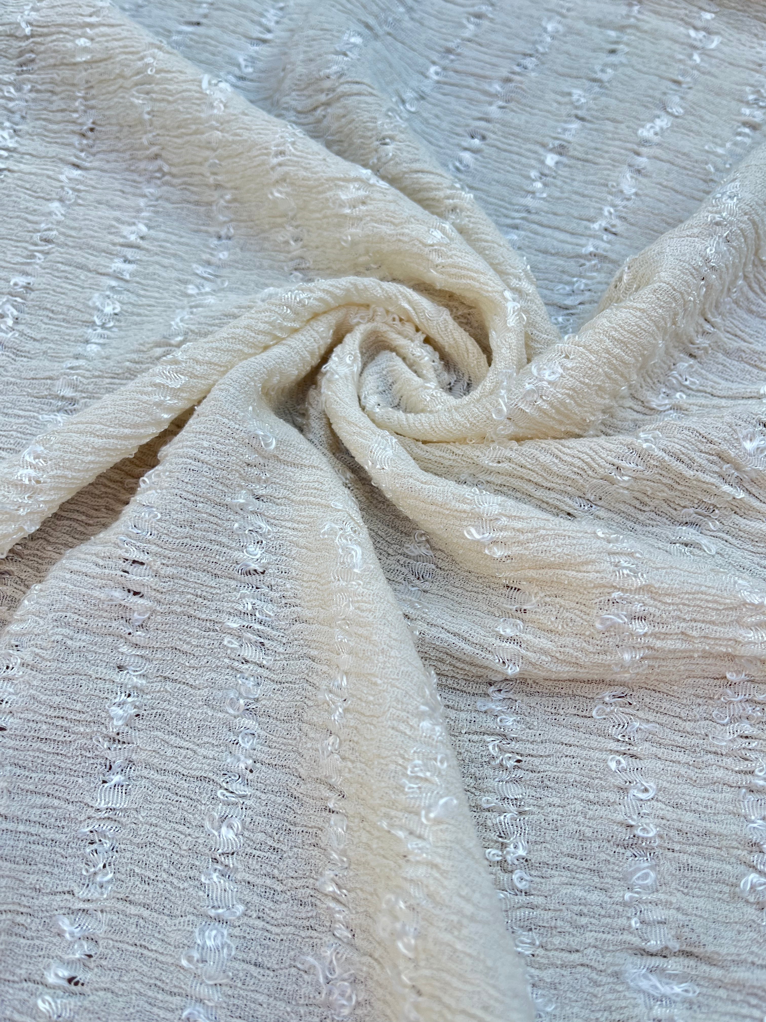 Textured Cotton Stretchy Crinkle Fabric.