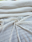 Neutral Textured Turkish Cotton Crinkle Fabric Stretchy.