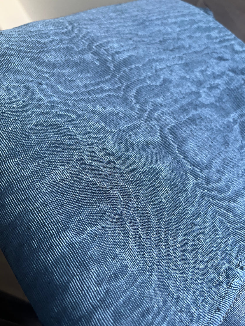 Blue Luxurious Silk Upholstery For Ottoman Headboard, Home Textile Interior Fabrics  /78 cm width