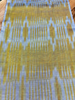 Yellow Ikat Striped Luxurious Silk Upholstery For Ottoman Headboard, Home Textile Interior Fabrics.