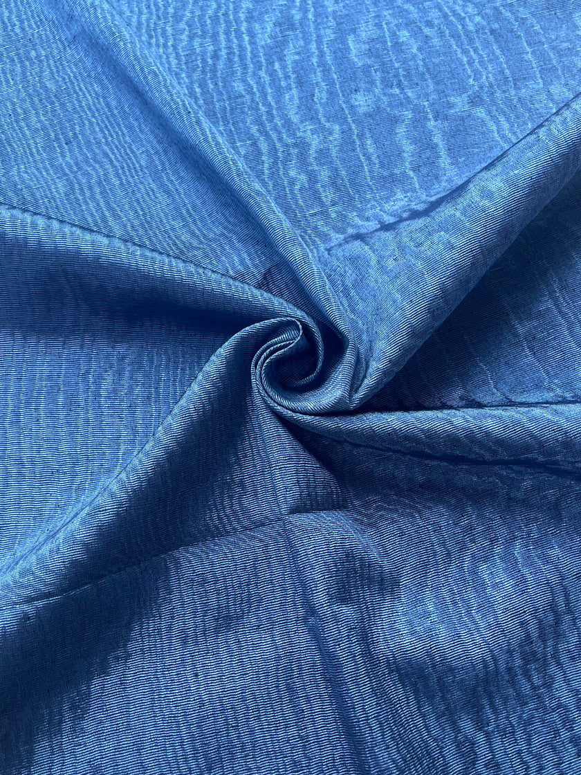 Blue Luxurious Silk Upholstery For Ottoman Headboard, Home Textile Interior Fabrics  /78 cm width