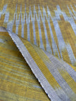 Yellow Ikat Striped Luxurious Silk Upholstery For Ottoman Headboard, Home Textile Interior Fabrics.