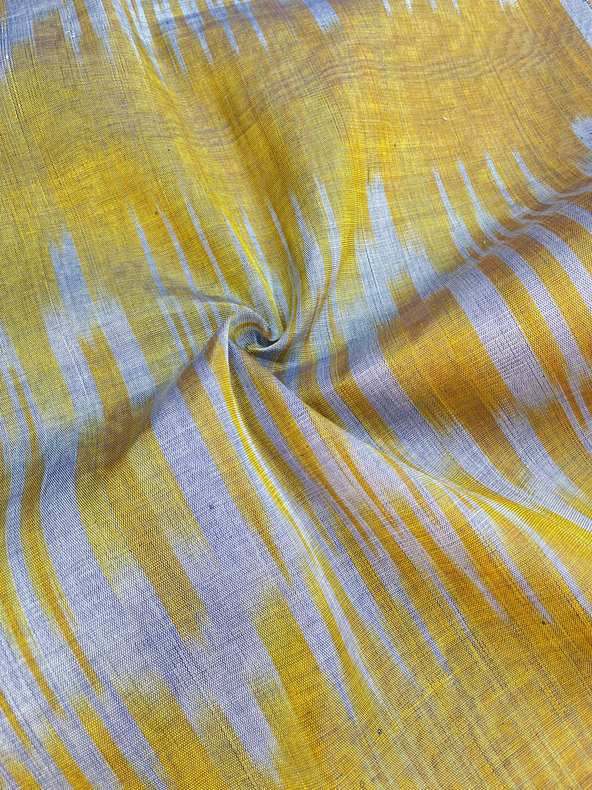 Yellow Ikat Striped Luxurious Silk Upholstery For Ottoman Headboard, Home Textile Interior Fabrics.