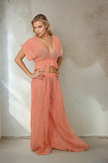 Orange Natural Sheer, Textured Cotton Linen Mix Special Fabrics.