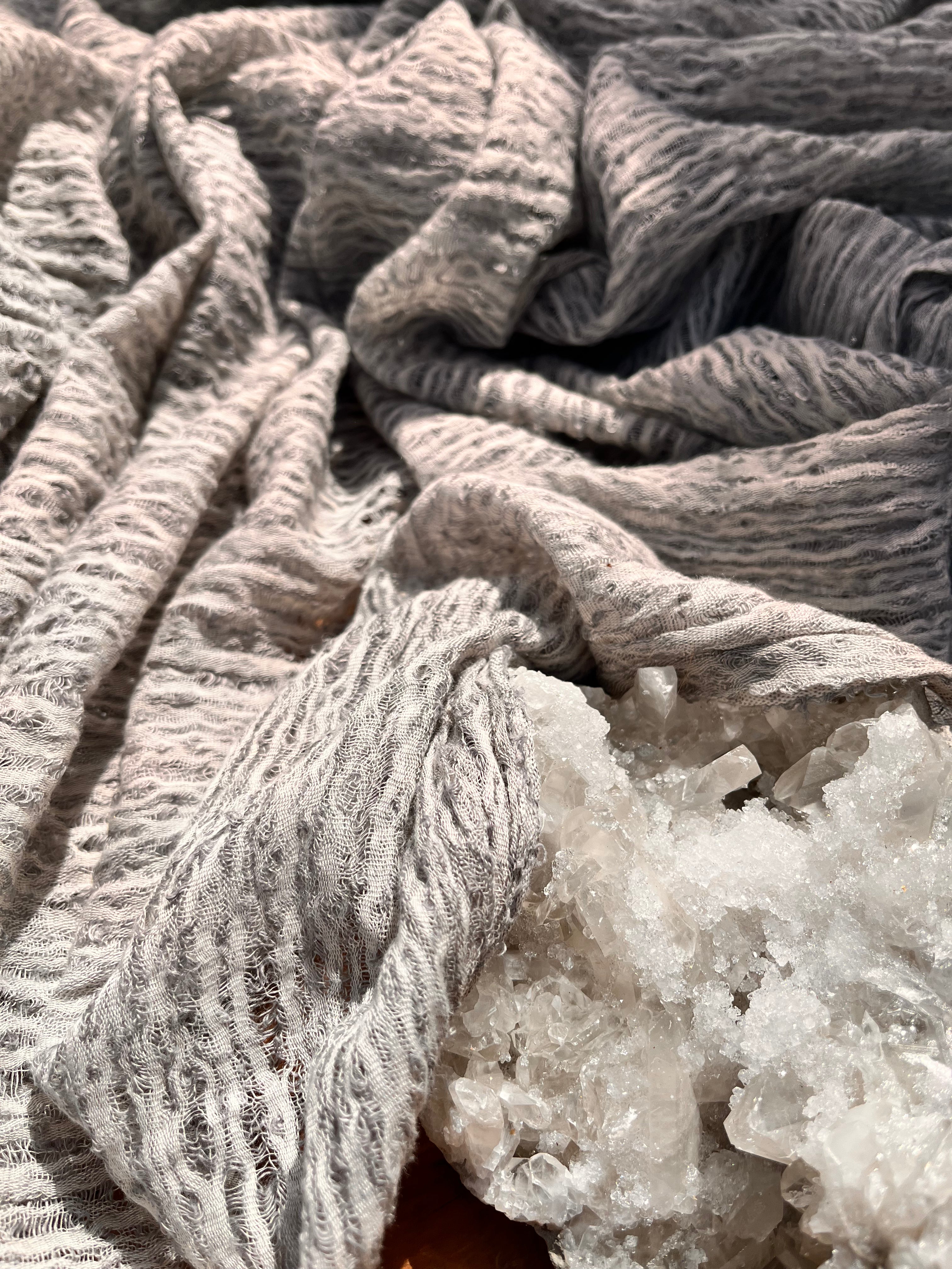 Light Gray Unique Natural Fabrics: Funky, Sheer, and Textured Cotton Linen.