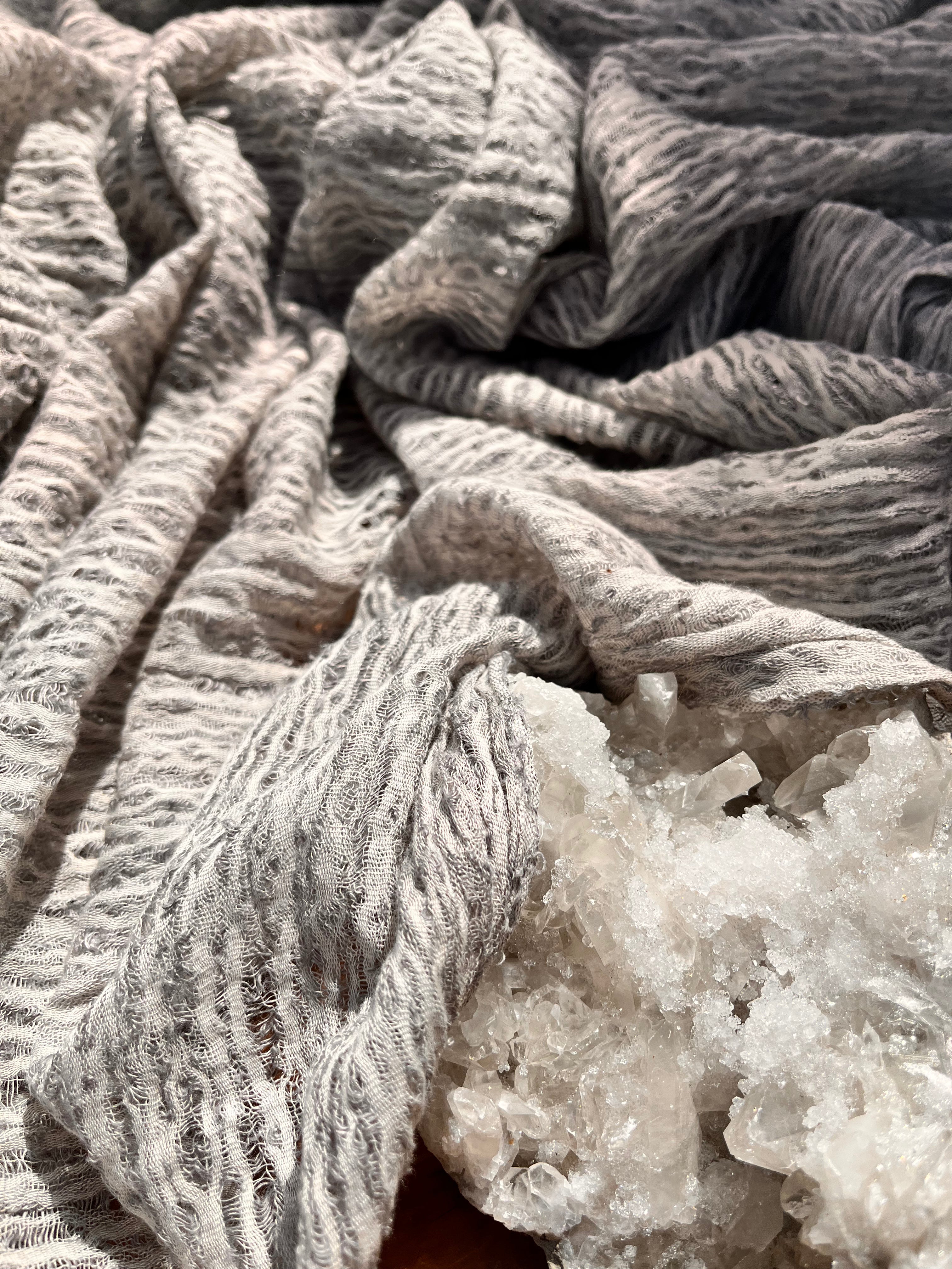 Light Gray Unique Natural Fabrics: Funky, Sheer, and Textured Cotton Linen.