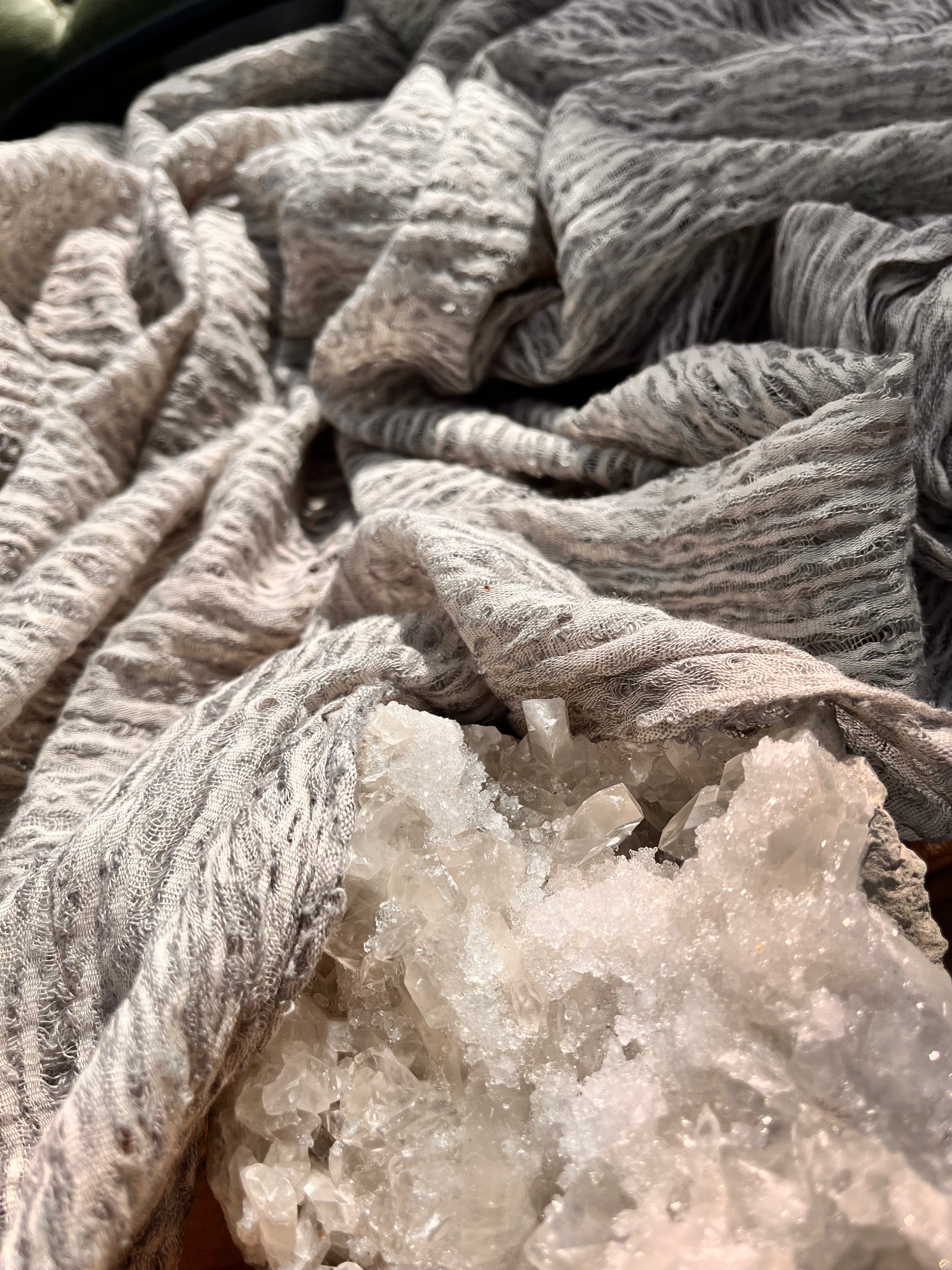 Light Gray Unique Natural Fabrics: Funky, Sheer, and Textured Cotton Linen.