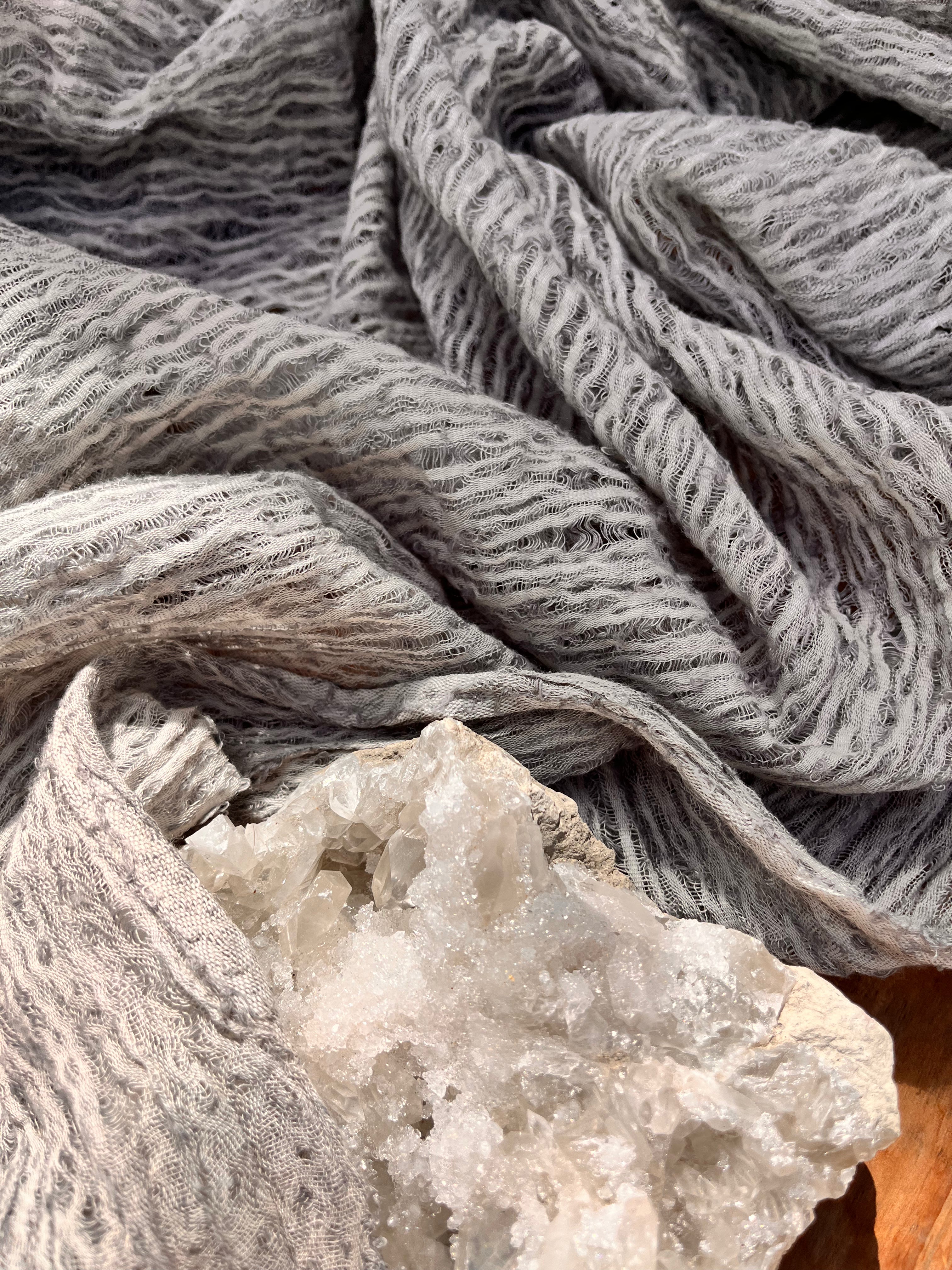 Light Gray Unique Natural Fabrics: Funky, Sheer, and Textured Cotton Linen.