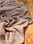 Brown Linen Fabric By The Yard Textured Handloom Semi-Sheer Natural Fabrics..