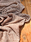 Brown Linen Fabric By The Yard Textured Handloom Semi-Sheer Natural Fabrics..