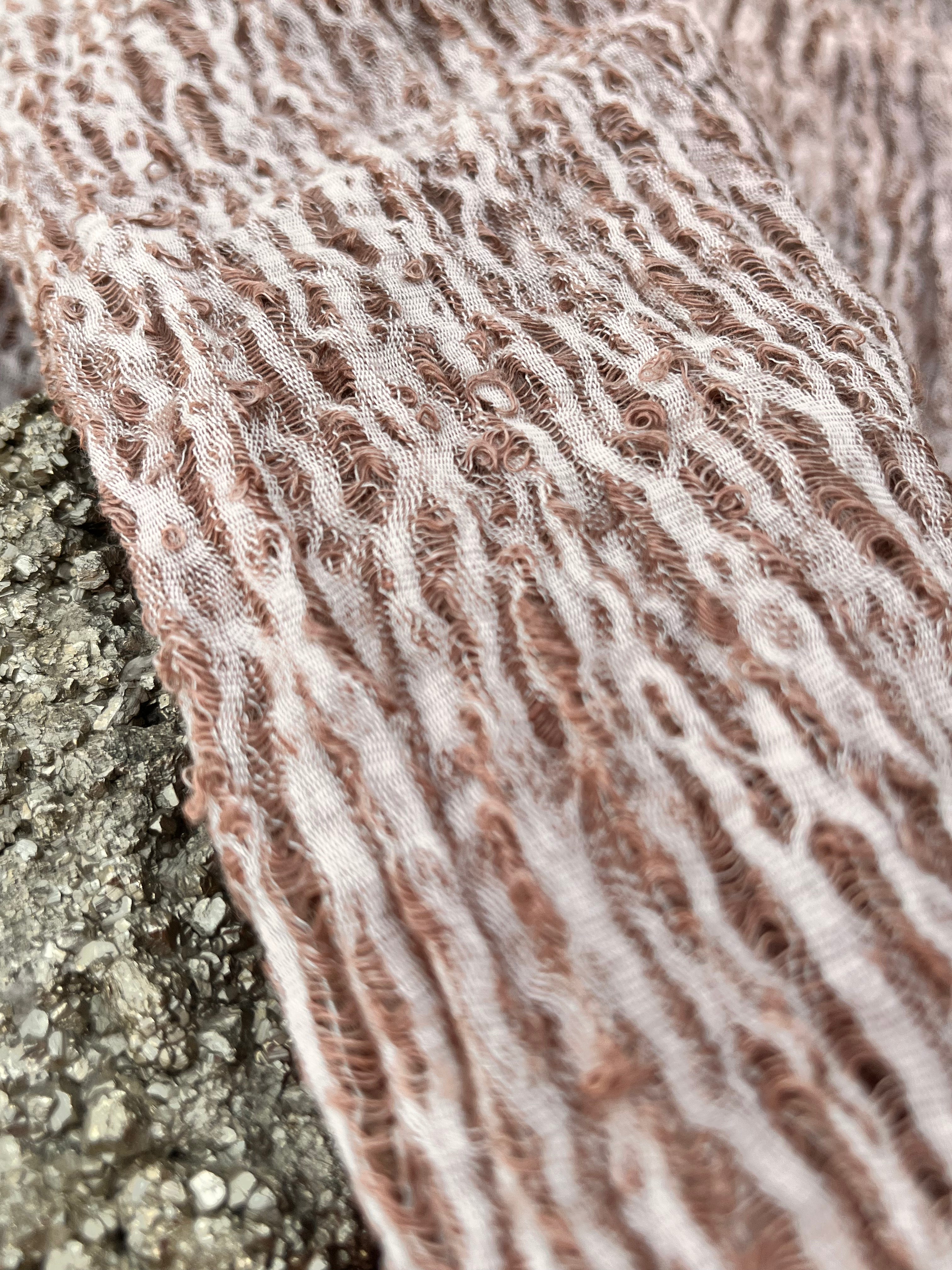 Brown Linen Fabric By The Yard Textured Handloom Semi-Sheer Natural Fabrics..