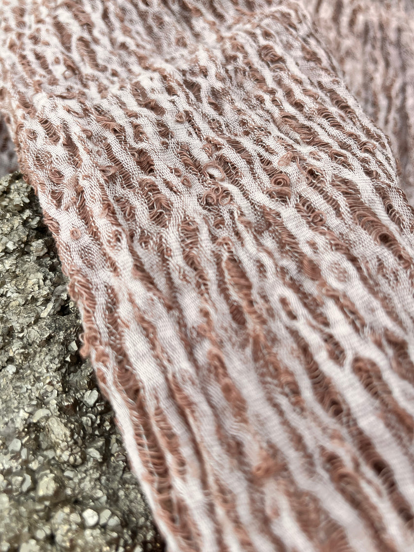 Brown Linen Fabric By The Yard Textured Handloom Semi-Sheer Natural Fabrics..