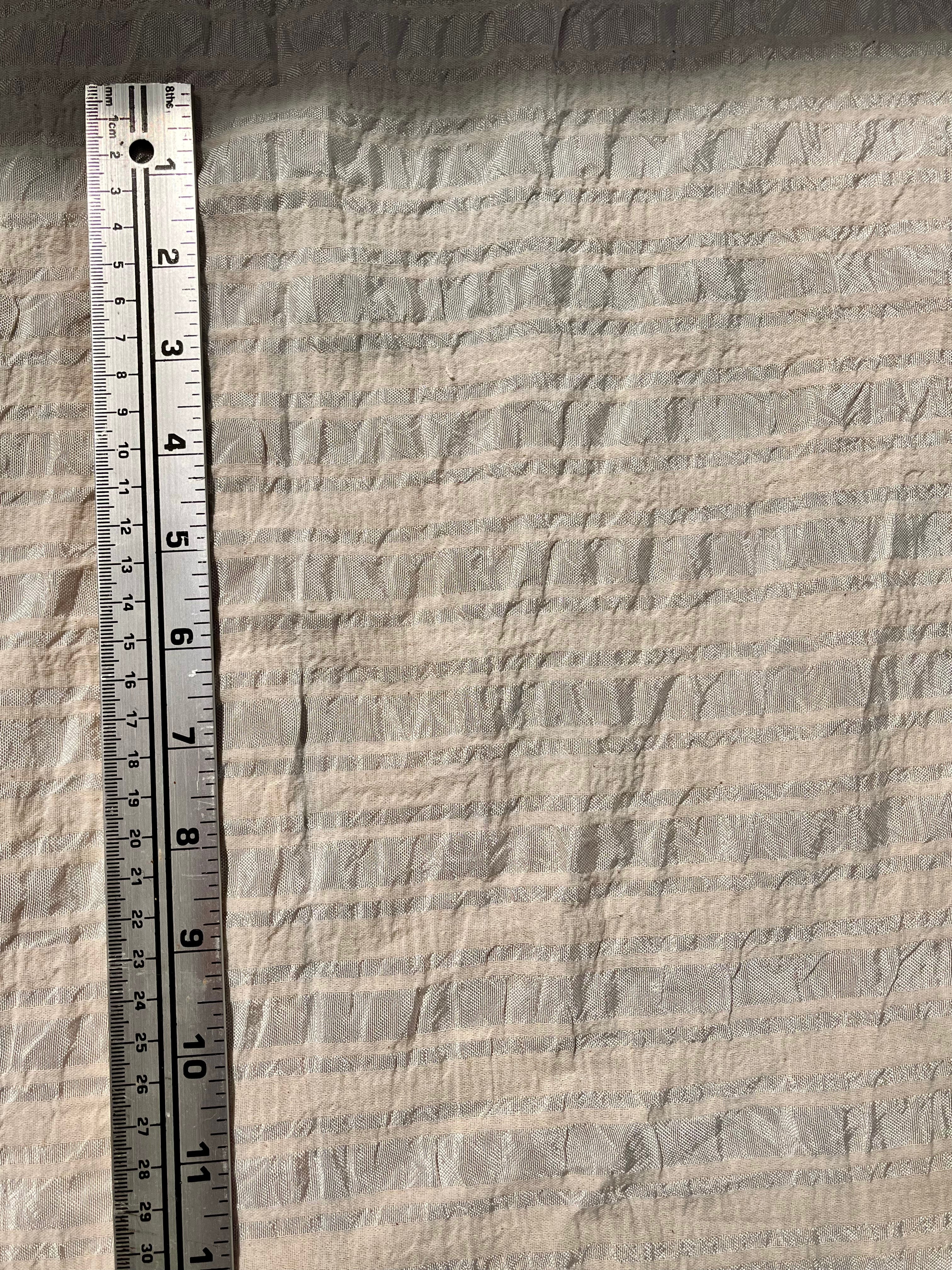 Striped and Textured Silk Linen Fabrics Crinkle