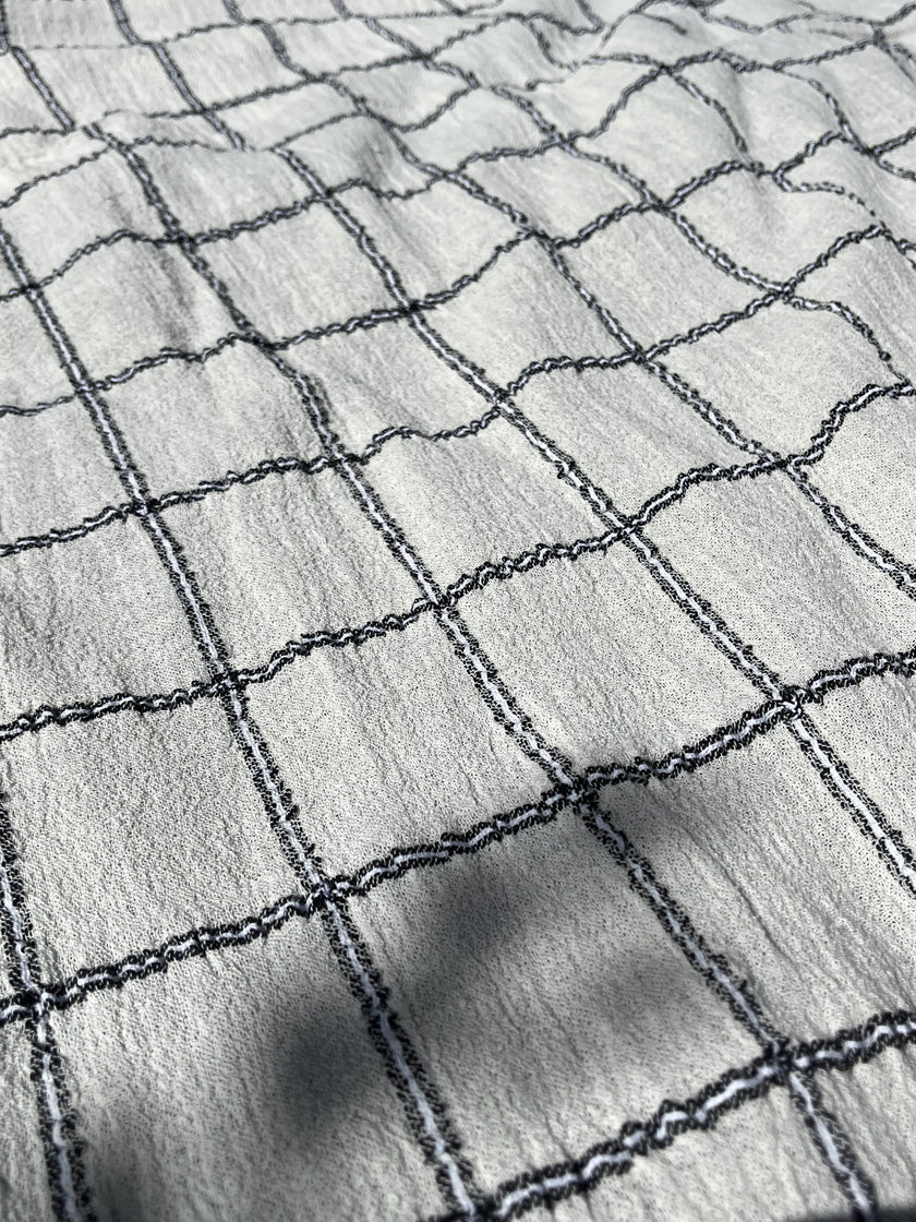 Cotton Gauze Fabric Sheer & Stretchy With Stripes