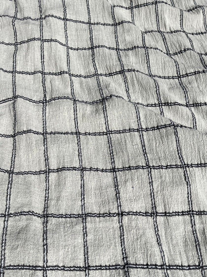 Cotton Gauze Fabric Sheer & Stretchy With Stripes