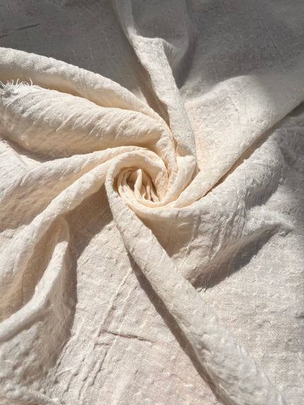 Tissu en coton biologique neutre à rayures blanches au mètre, tissu froissé avec rayures à épingles, large largeur.