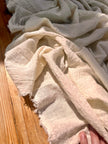 White Pin Striped Neutral Organic Cotton Fabric By The Meter.