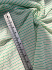 Mint Green Striped Neutral Organic Cotton Fabric By The Meter.