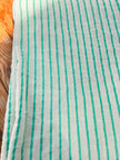 Mint Green Striped Neutral Organic Cotton Fabric By The Meter.