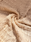 Neutral Textured Cotton Stretchy Crinkle Fabric.