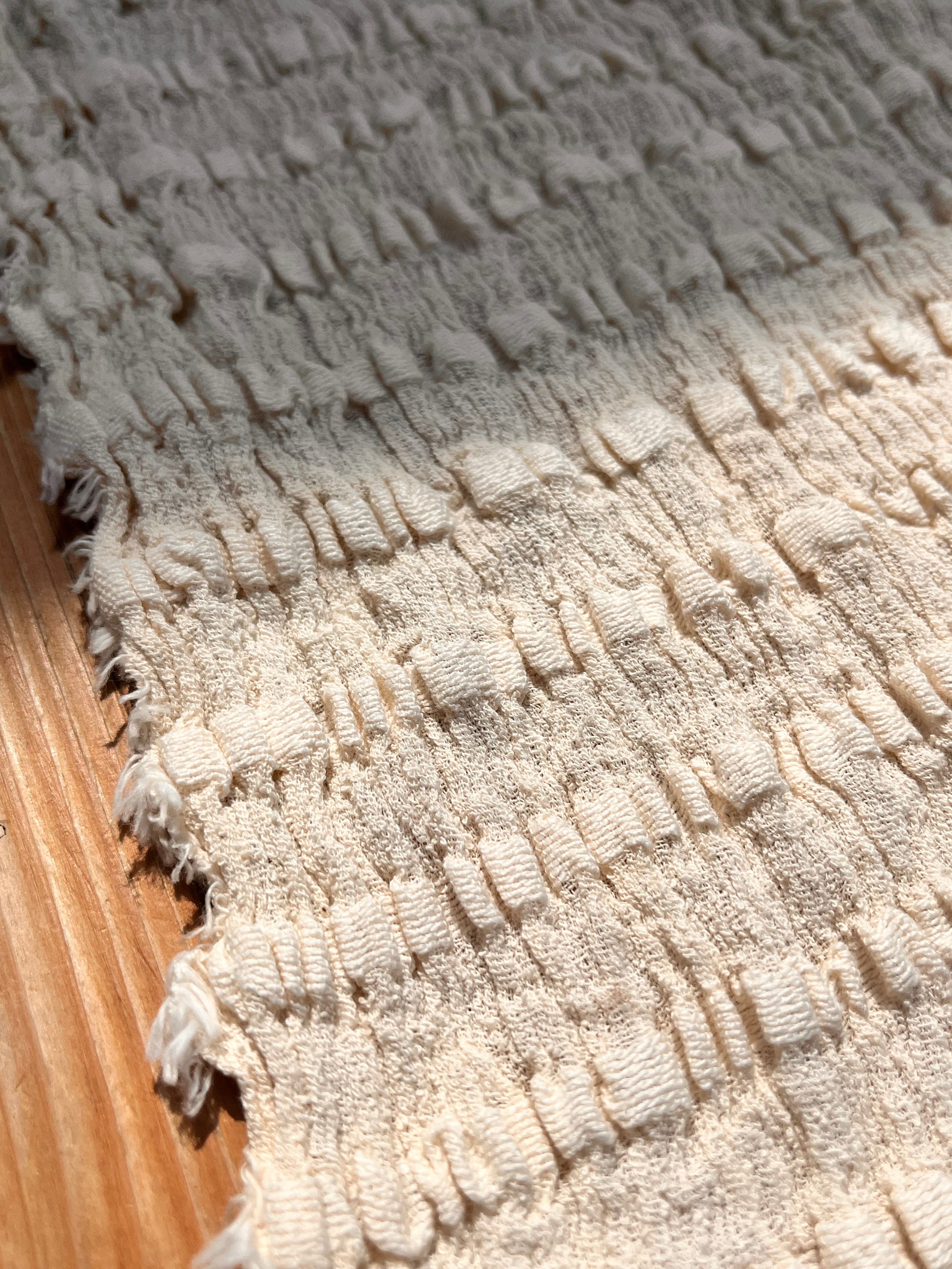 Undyed Textured Cotton Crinkle Fabric Gauze, Sheer & Stretchy.