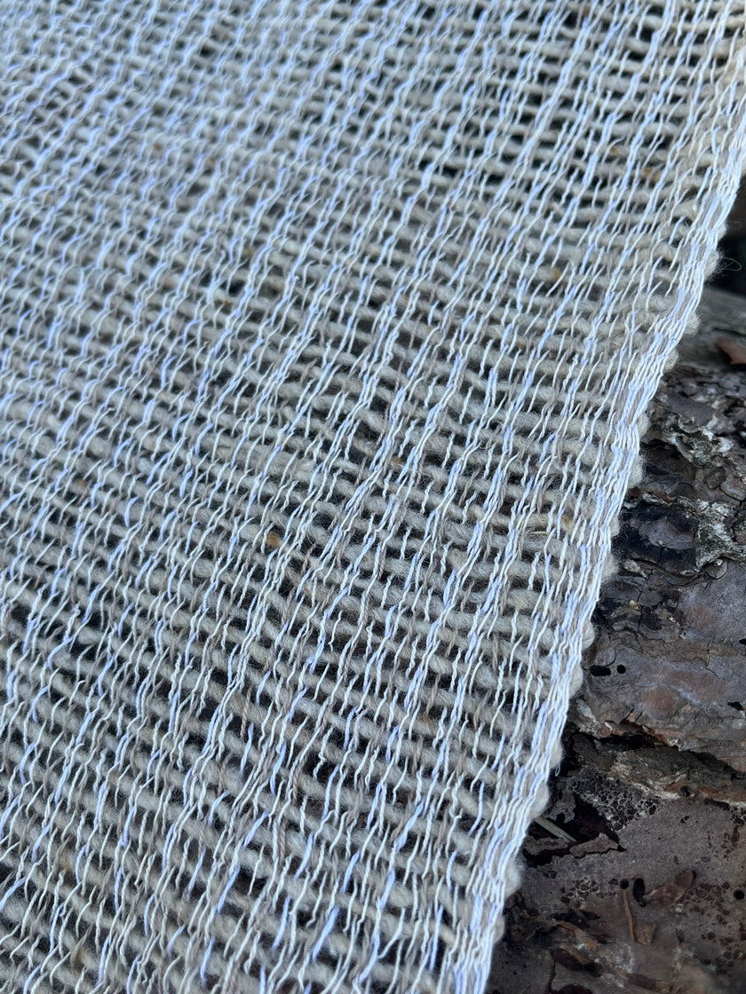 Tissu en lin écru blanc ivoire par cour, tissu en coton biologique, tissus naturels semi-transparents texturés à la main.