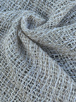 Tissu en lin écru blanc ivoire par cour, tissu en coton biologique, tissus naturels semi-transparents texturés à la main.