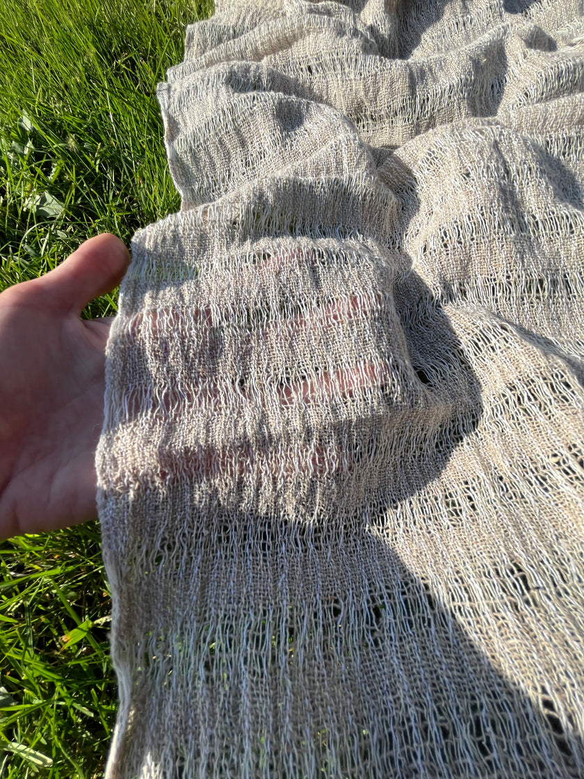 Sheer handwoven organic cotton Bürümcük fabric
