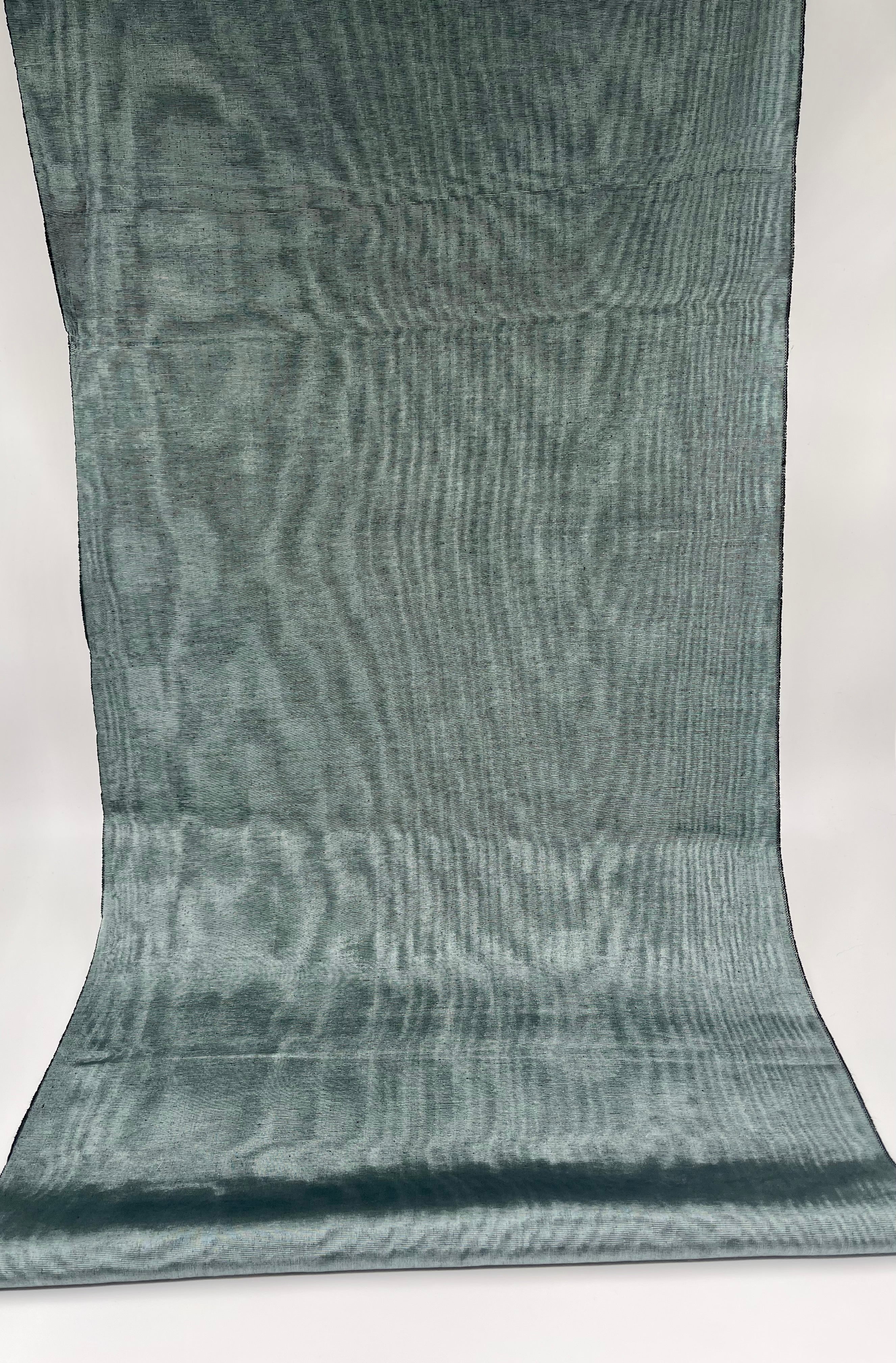 Sage Green Silk Fabric, Moire Silk Fabric, Silk By The Yard. Watermark Pattern.