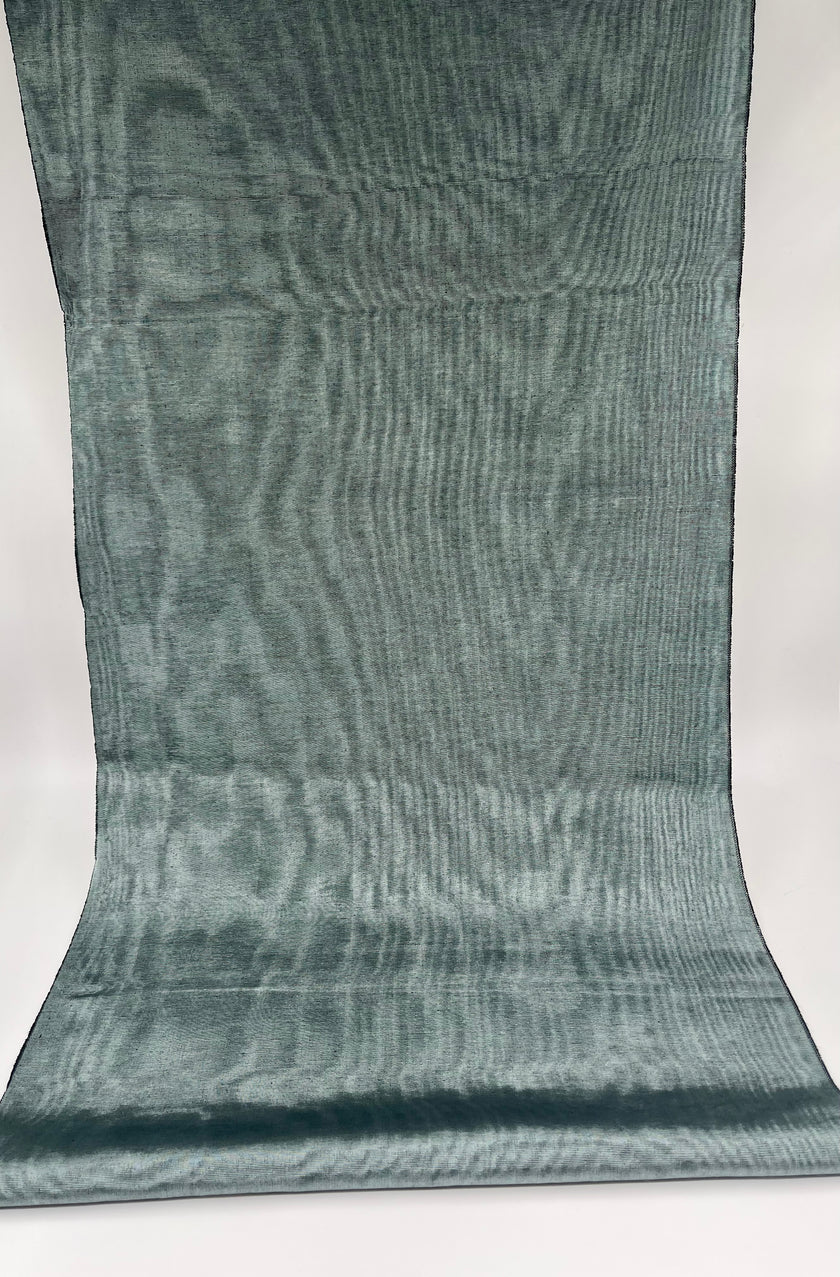 Sage Green Silk Fabric, Moire Silk Fabric, Silk By The Yard. Watermark Pattern.