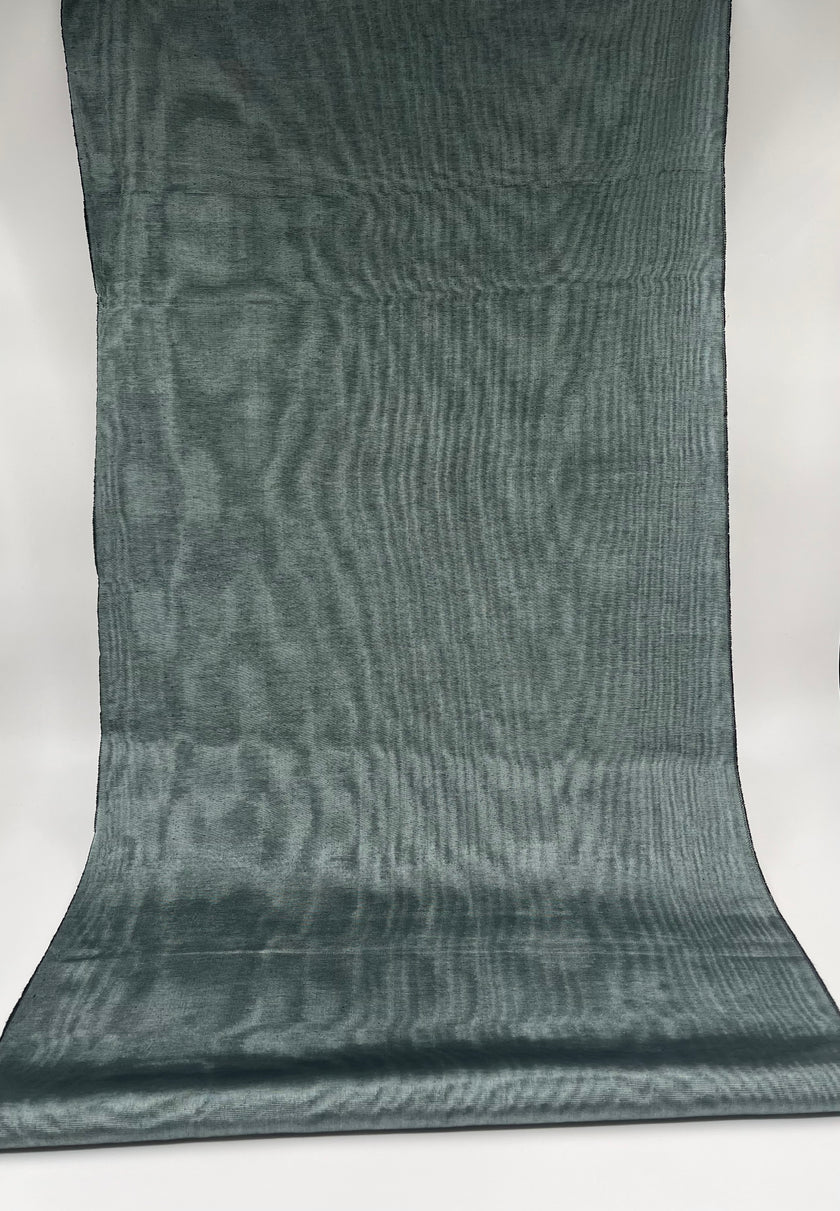 Sage Green Silk Fabric, Moire Silk Fabric, Silk By The Yard. Watermark Pattern.