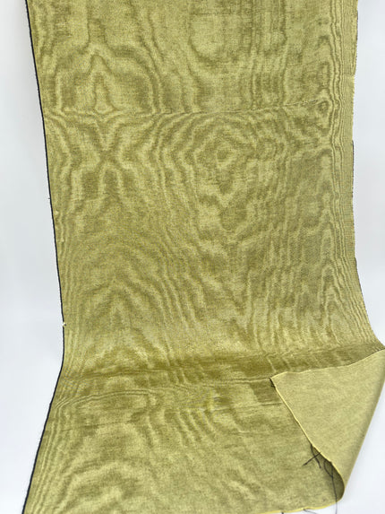 Light Green Silk Fabric, Moire Silk Fabric, Silk By The Yard. Watermark Pattern.