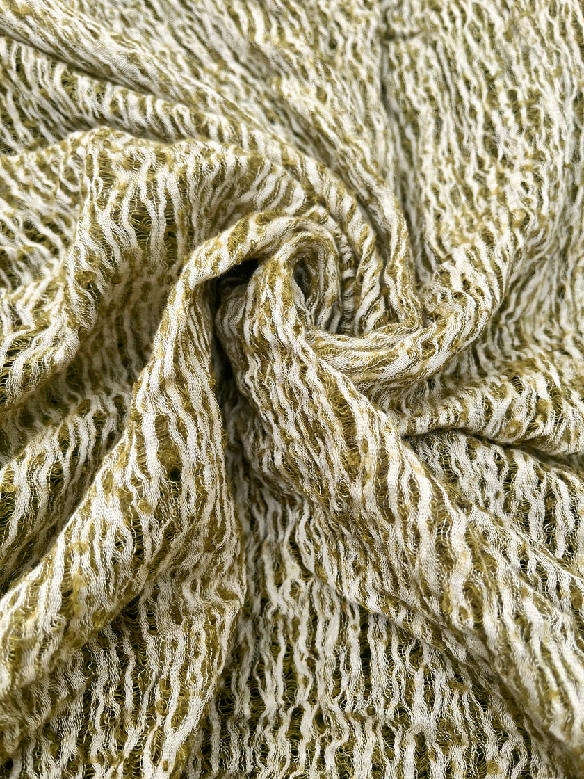 Green Textured Linen Fabric By The Yard Natural Fabrics.