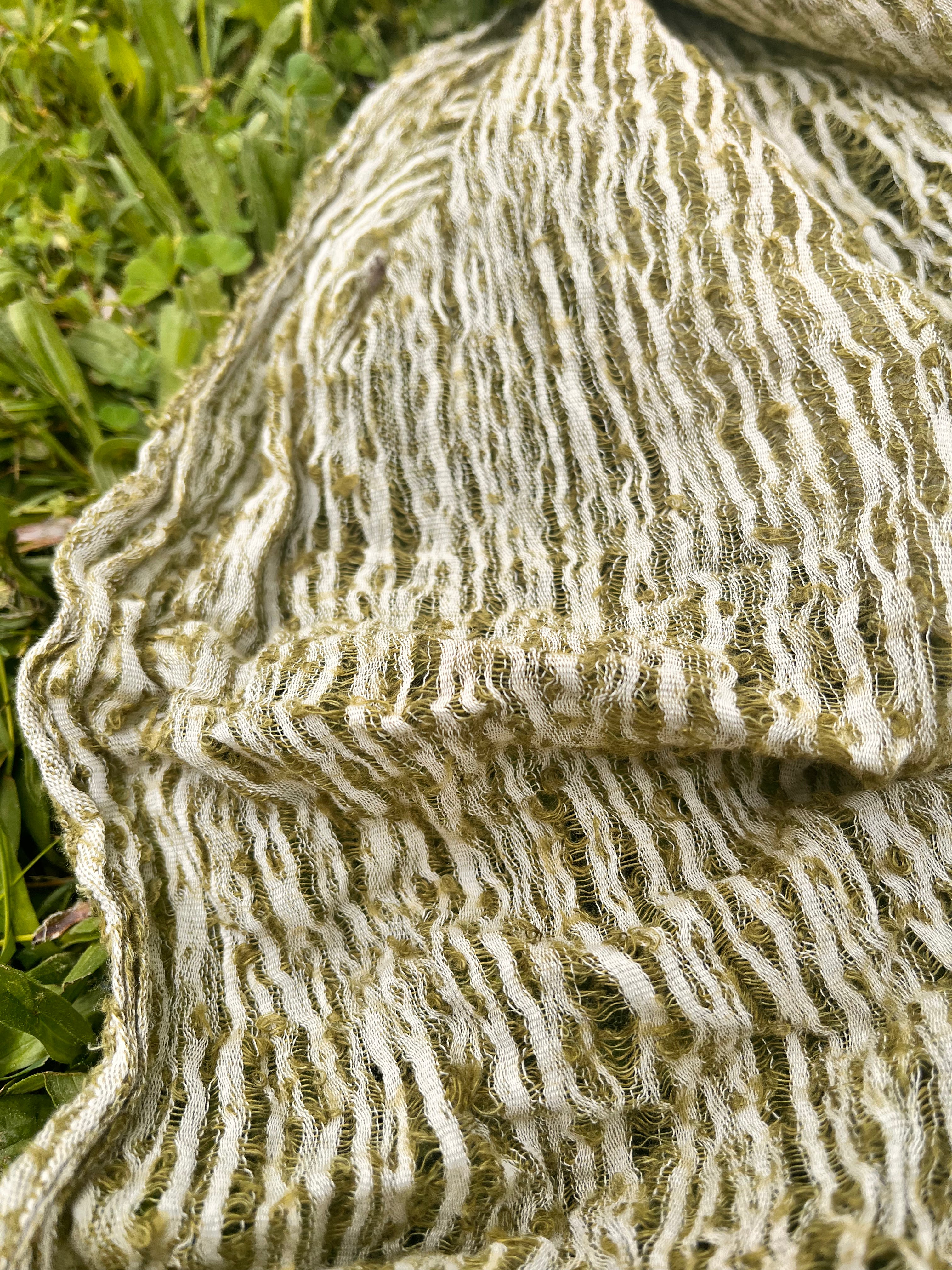 Green Textured Linen Fabric By The Yard Natural Fabrics.