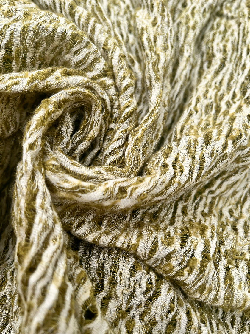Green Textured Linen Fabric By The Yard Natural Fabrics.