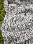 Tissu en lin gris bleuté par cour, tissu en coton biologique, tissus naturels semi-transparents texturés à la main.