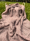 Brown Linen Fabric By The Yard Textured Handloom Semi-Sheer Natural Fabrics..