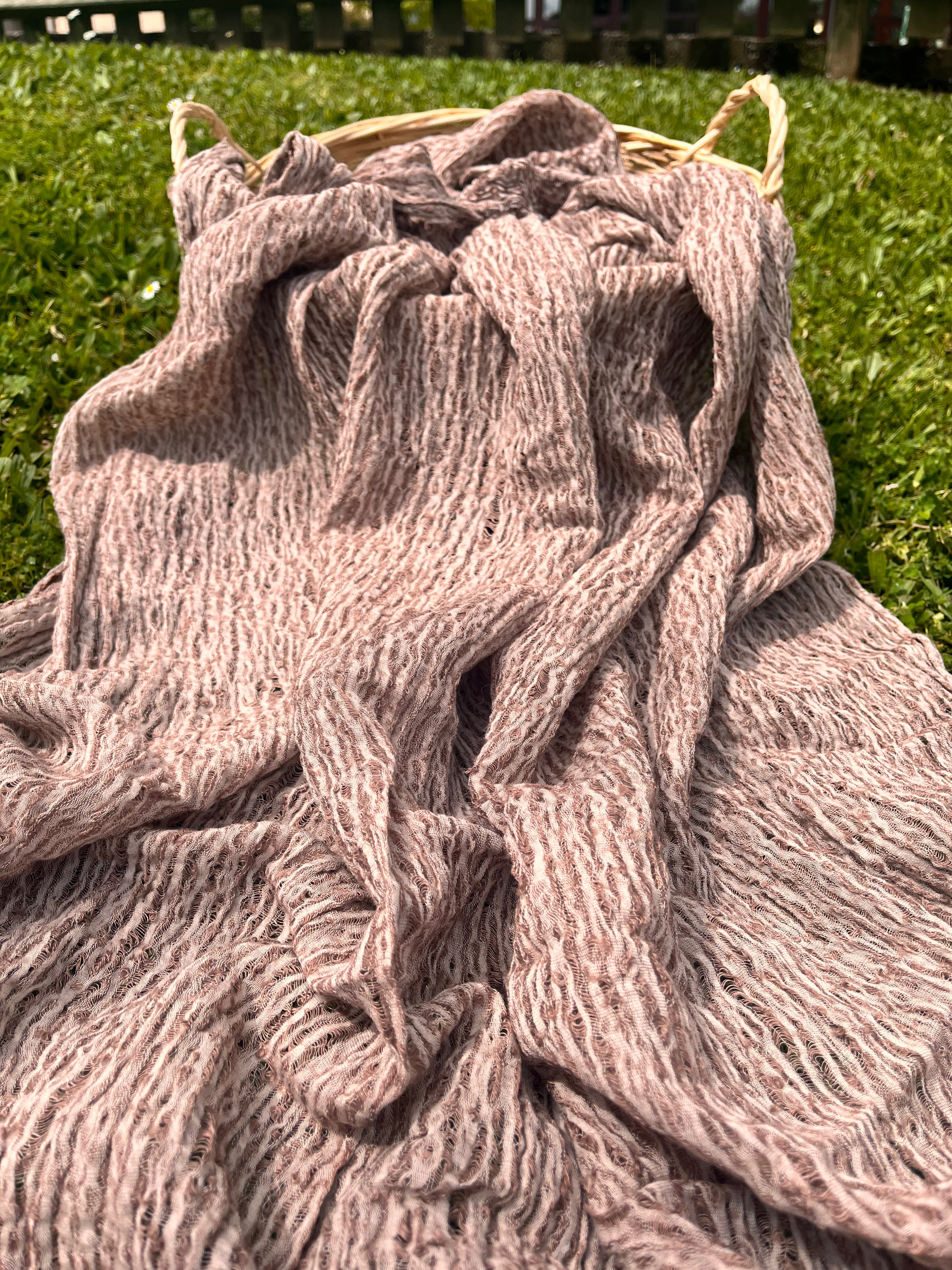 Brown Linen Fabric By The Yard Textured Handloom Semi-Sheer Natural Fabrics..