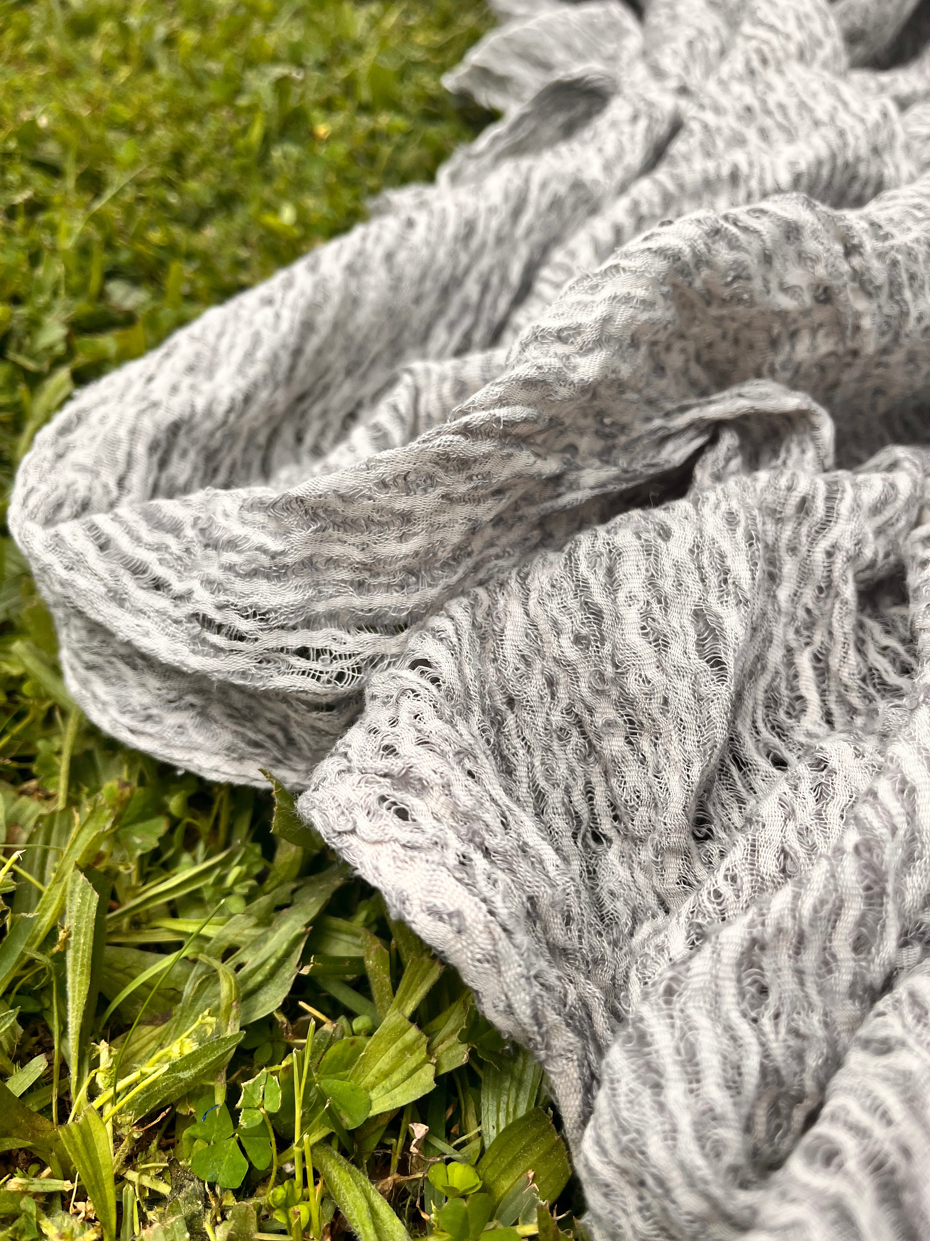 Light Gray Unique Natural Fabrics: Funky, Sheer, and Textured Cotton Linen.