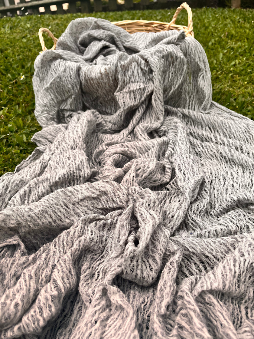 Light Gray Unique Natural Fabrics: Funky, Sheer, and Textured Cotton Linen.