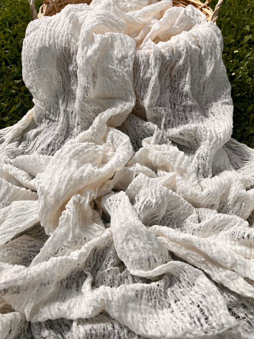 Unbleached, Ivory White Textured Linen Fabric By The Yard Natural Fabrics.
