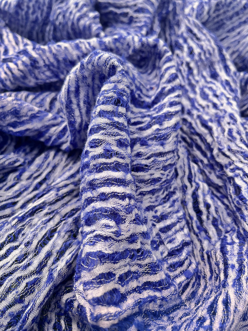 Blue Unique Natural Fabrics: Funky, Sheer, and Textured Cotton Linen.