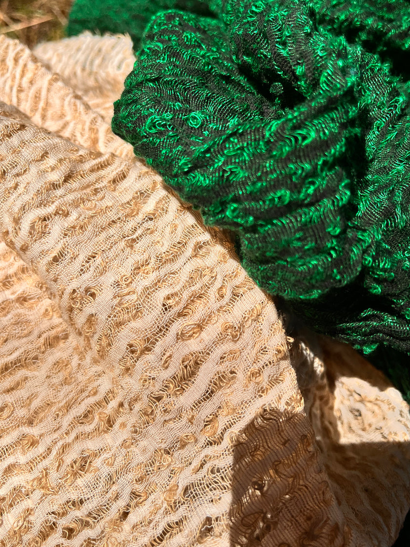 Camel Unique Natural Sheer, Textured Cotton Linen Mix Special Fabrics.